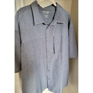 Rustic Ridge Outdoor Shirt Mens XXL Gray Short Sleeve Button Up Fishing Hiking